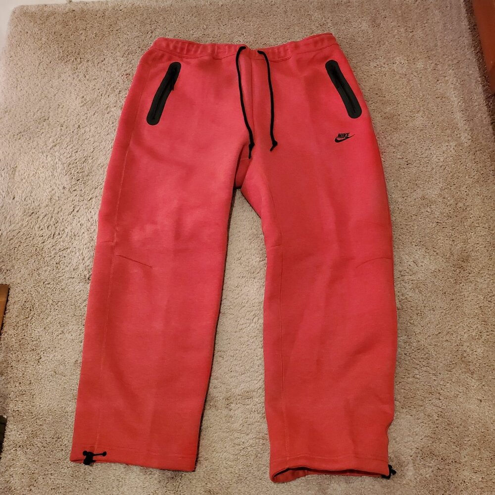 NWT Nike Tech Fleece men's Sweatpants Standard Fit Straight leg XXL red heather - Picture 6 of 12
